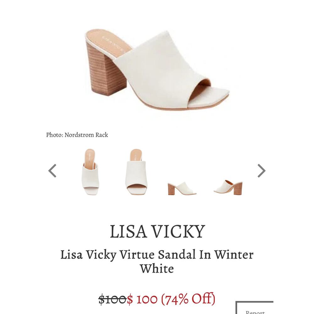NIB! Lisa Vicky Virtue Sandal Cream Open-Toe Mule Slides - Size 8 - Picture 10 of 10